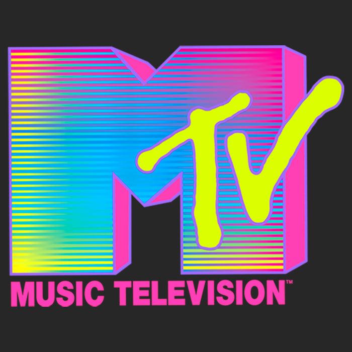 Fifth Sun Men's MTV Retro Neon Stripe Logo T-Shirt