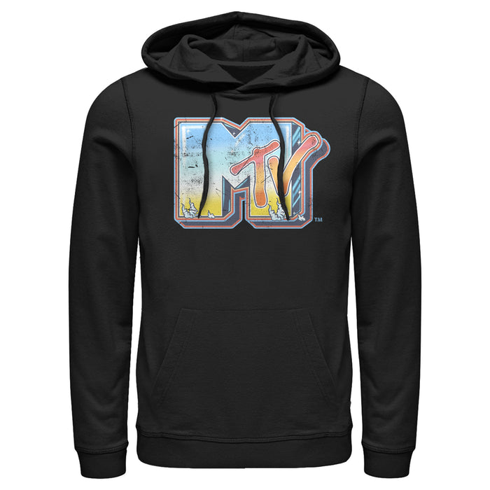 fifth sun Men's MTV Shimmery Logo Pull Over Hoodie