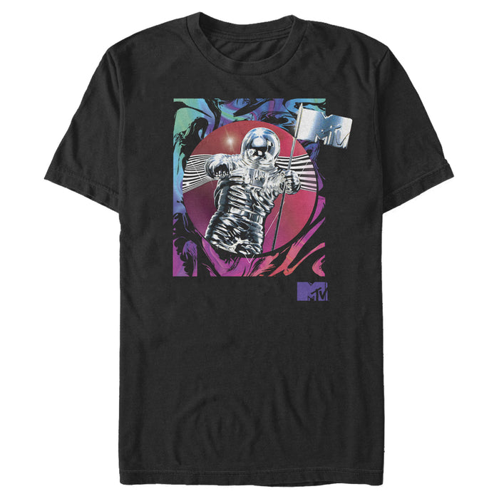 fifth sun Men's MTV Spaceman Statue Circle T-Shirt