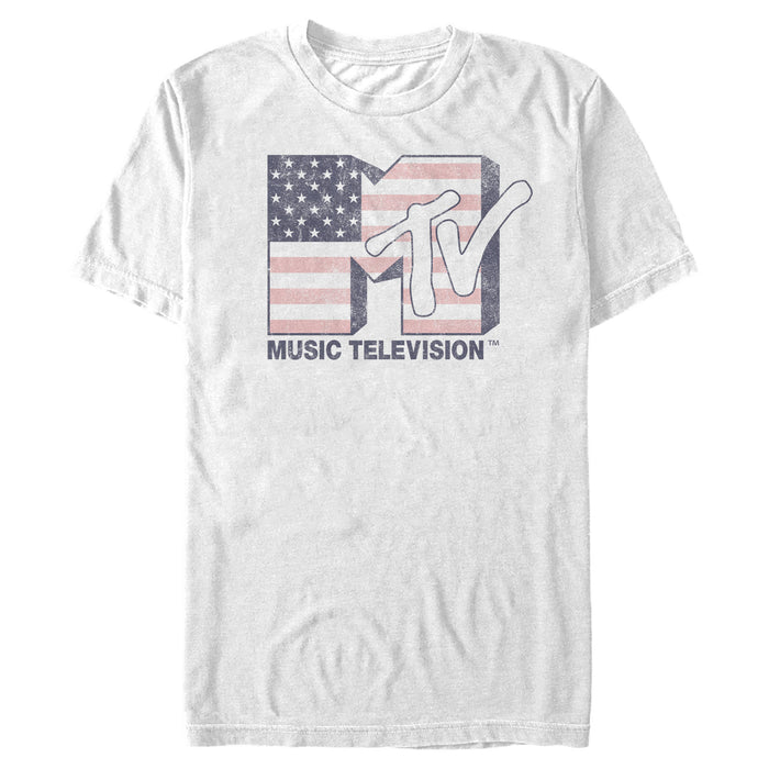 fifth sun Men's MTV Stars 'n' Stripes Logo T-Shirt