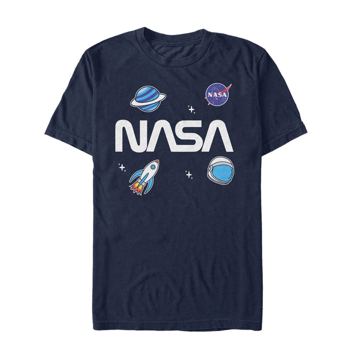 fifth sun Men's NASA Logo Space Emoji T-Shirt