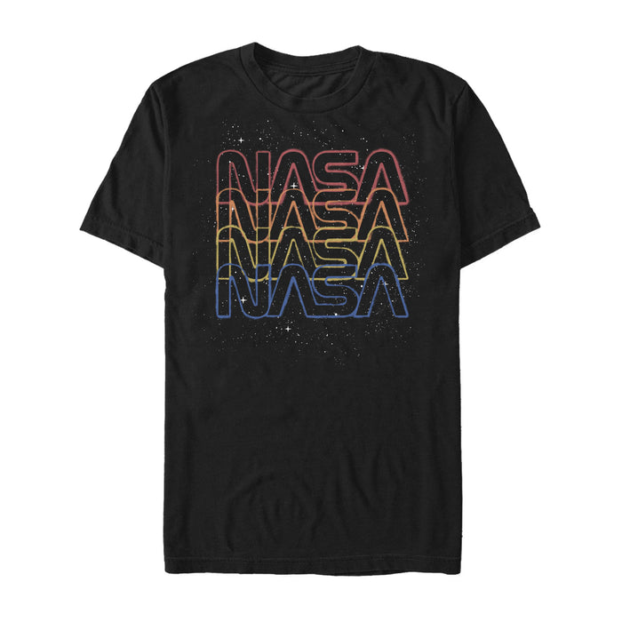 fifth sun Men's NASA Rainbow Repeat Logo T-Shirt