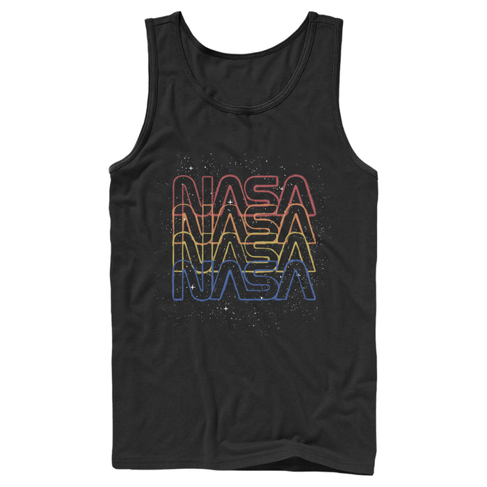 fifth sun Men's NASA Rainbow Repeat Logo Tank Top