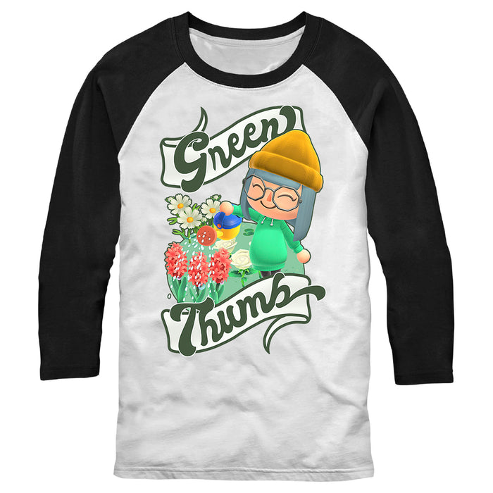 fifth sun Men's Nintendo Green Thumb Baseball Tee