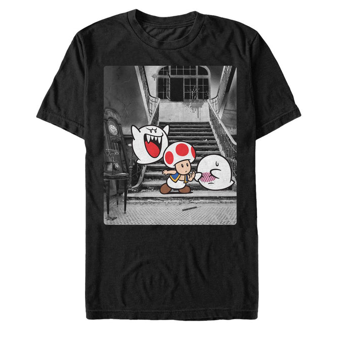 fifth sun Men's Nintendo Toad Meets a Boo T-Shirt