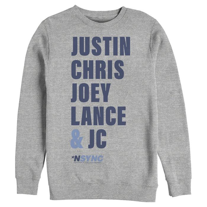 fifth sun Men's NSYNC Band Name Stack Sweatshirt