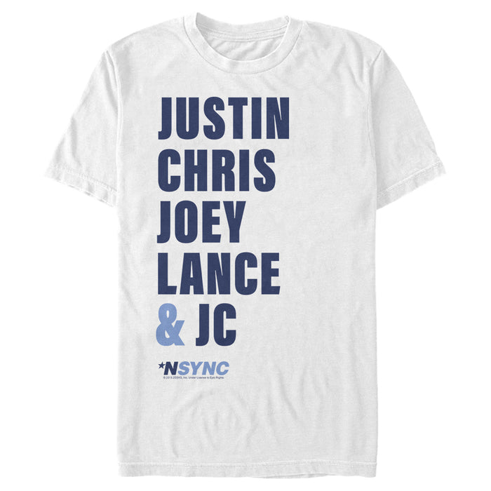 fifth sun Men's NSYNC Band Name Stack T-Shirt