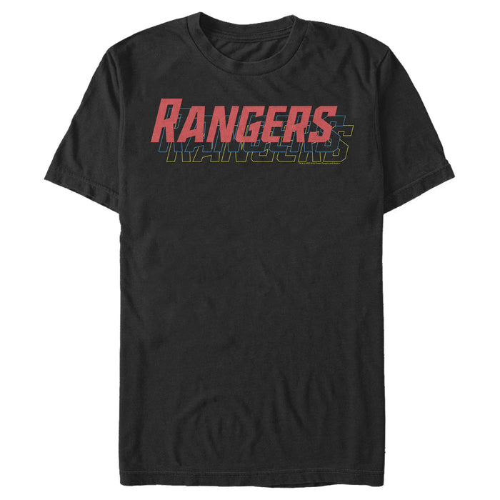 fifth sun Men's Power Rangers Shadow Text T-Shirt
