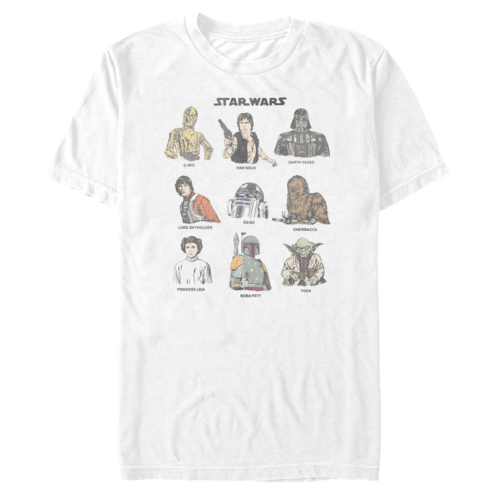fifth sun Men's Star Wars Character Grid T-Shirt