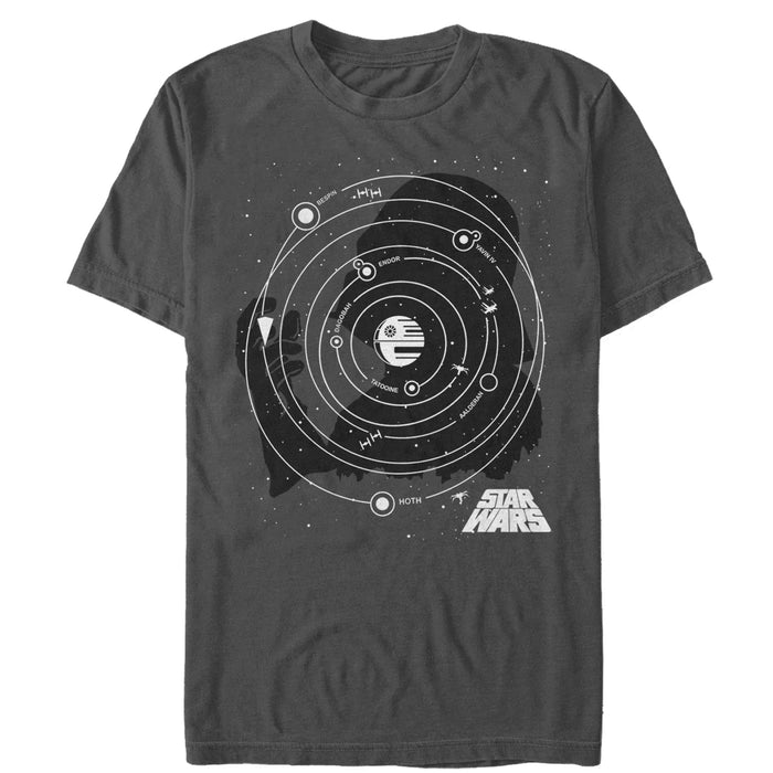 fifth sun Men's Star Wars Death Star Orbit T-Shirt