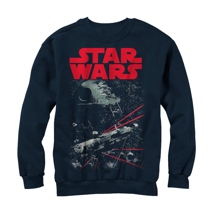 fifth sun Men's Star Wars Space Fight Sweatshirt