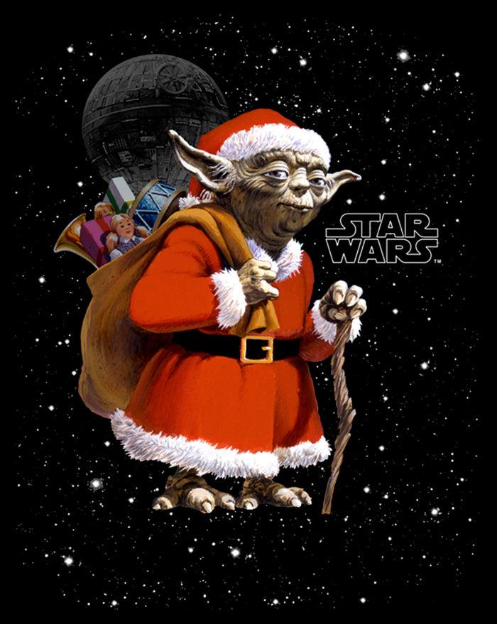 Fifth Sun Men's Star Wars Yoda Santa Claus T-Shirt