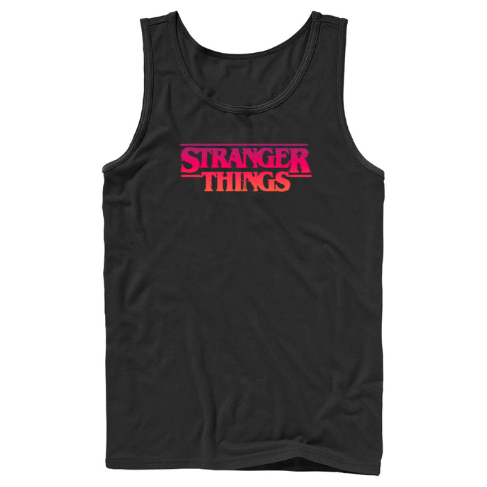 fifth sun Men's Stranger Things Pink Logo Tank Top