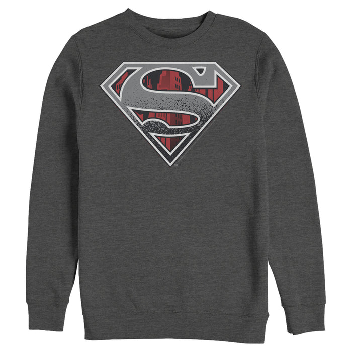 fifth sun Men's Superman Logo Grunge Sweatshirt