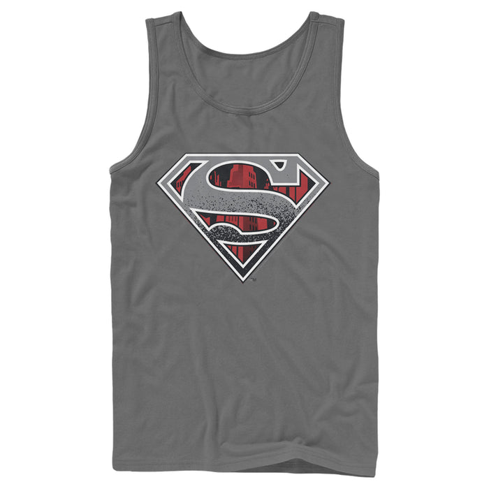 fifth sun Men's Superman Logo Grunge Tank Top