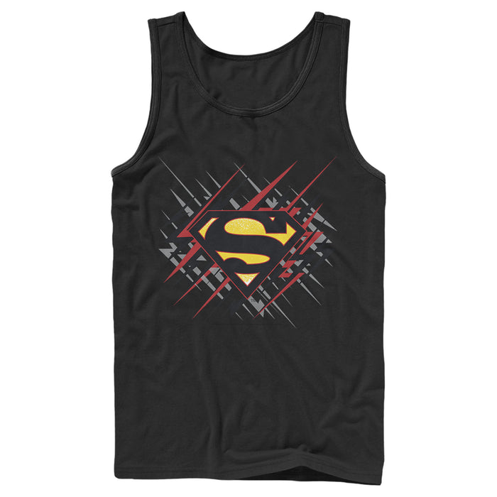 fifth sun Men's Superman Logo Lightning Tank Top