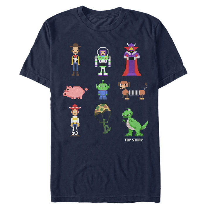fifth sun Men's Toy Story Pixel Characters T-Shirt