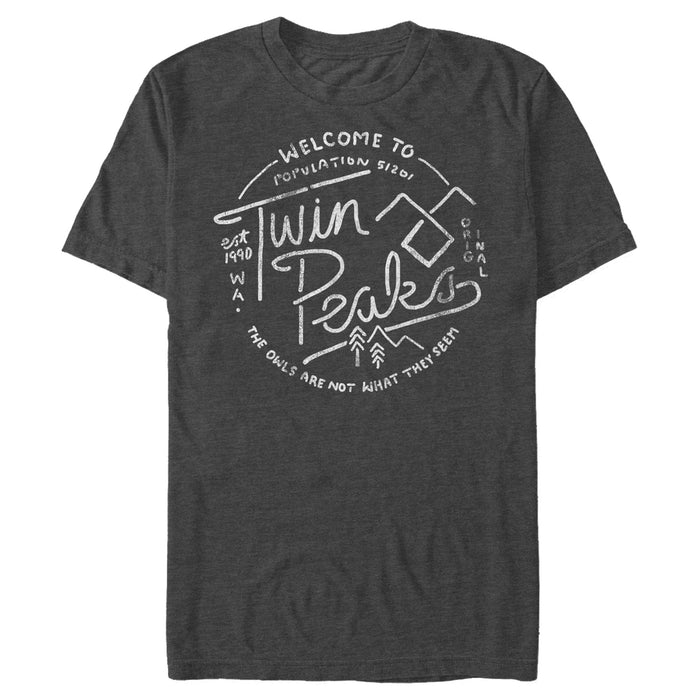 fifth sun Men's Twin Peaks Welcome Sign T-Shirt