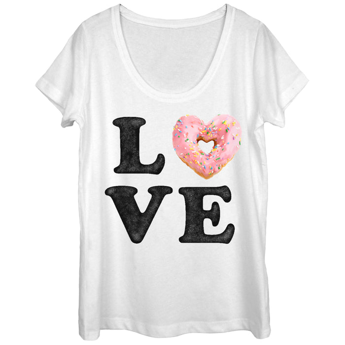 fifth sun Women's CHIN UP Donut Love Scoop Neck