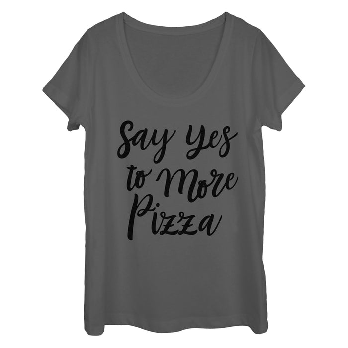 fifth sun Women's CHIN UP Yes to Pizza Scoop Neck