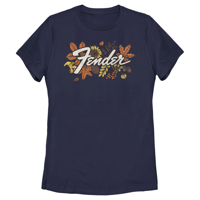 fifth sun Women's Fender Fall Leaves Logo T-Shirt