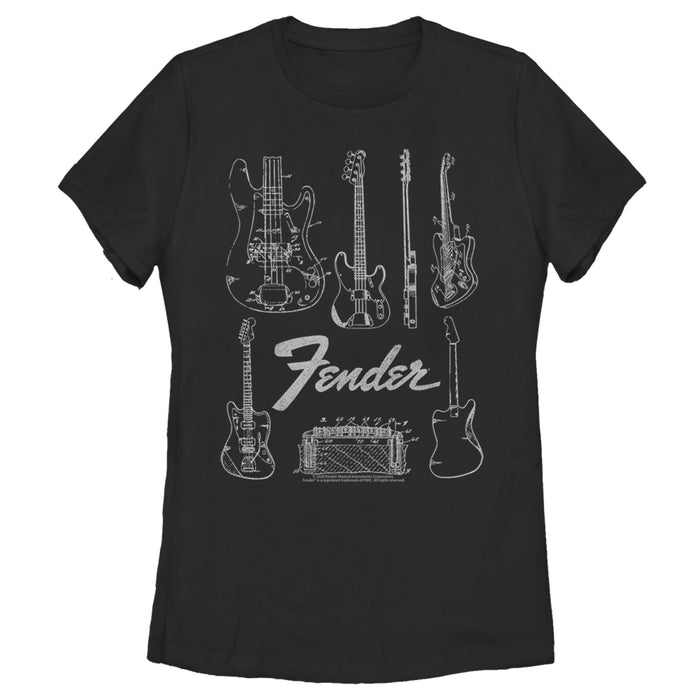 fifth sun Women's Fender Guitar Chart T-Shirt