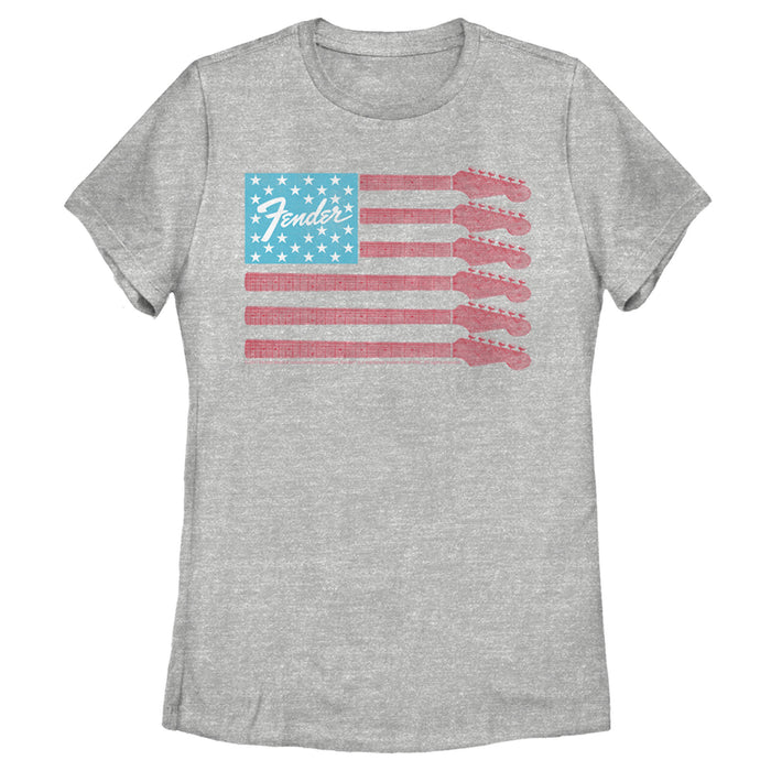 fifth sun Women's Fender Guitar Flag Logo T-Shirt