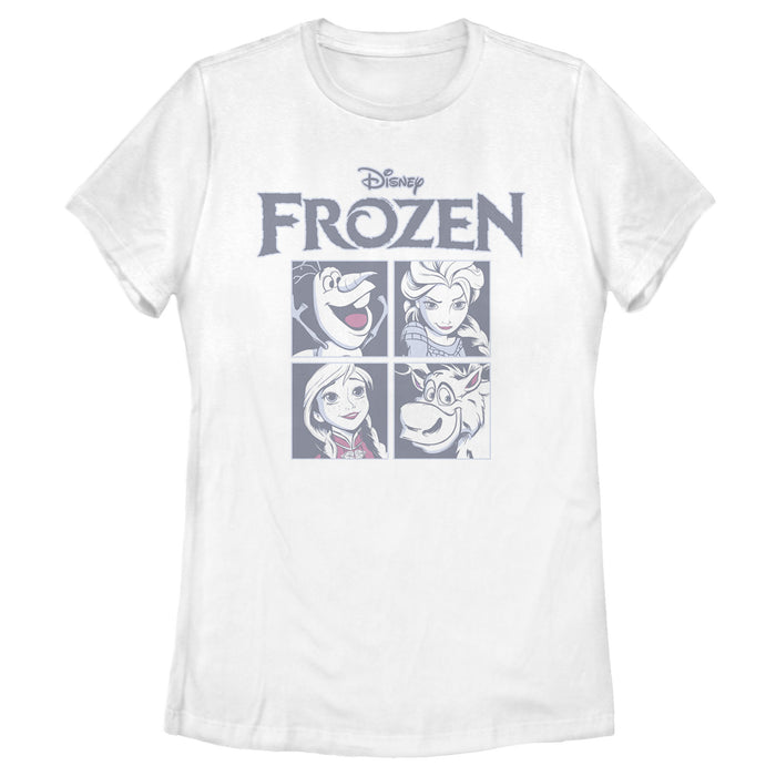 fifth sun Women's Frozen Character Squares T-Shirt