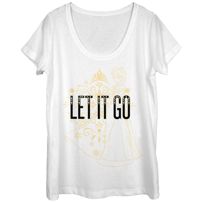 fifth sun Women's Frozen Elsa Let It Go Scoop Neck
