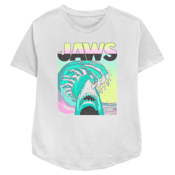 fifth sun Women's Jaws 80s Colorful Wave T-Shirt