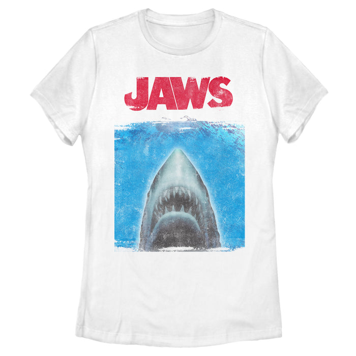 fifth sun Women's Jaws Shark Movie Poster T-Shirt