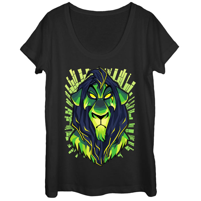 fifth sun Women's Lion King Evil Scar Scoop Neck