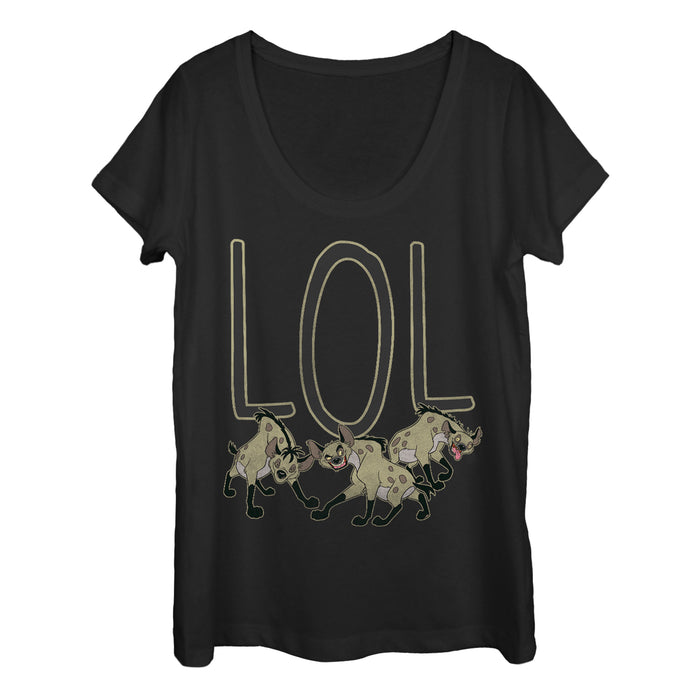 fifth sun Women's Lion King Hyenas LOL Scoop Neck