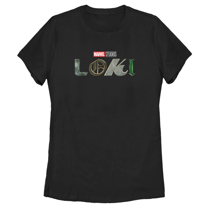 fifth sun Women's Marvel Color Loki Logo T-Shirt