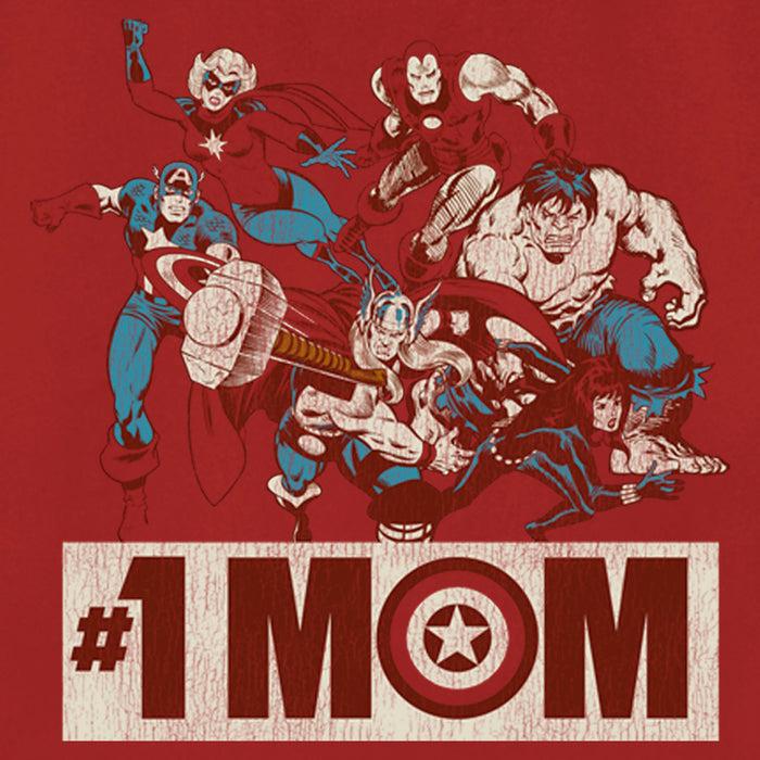 Fifth Sun Women's Marvel Distressed #1 Mom T-Shirt