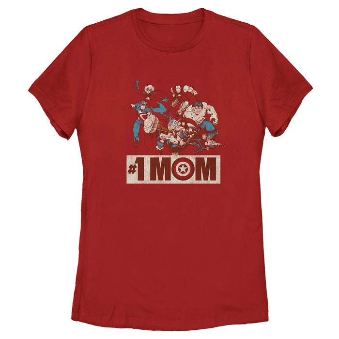 fifth sun Women's Marvel Distressed #1 Mom T-Shirt