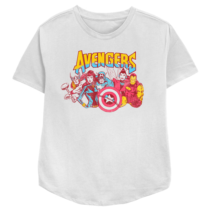 fifth sun Women's Marvel Distressed Team T-Shirt