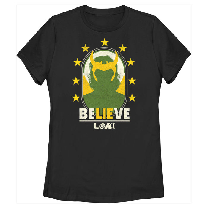 fifth sun Women's Marvel Loki Believe T-Shirt