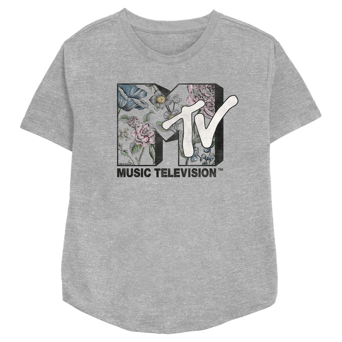 fifth sun Women's MTV Botanical Retro Logo T-Shirt