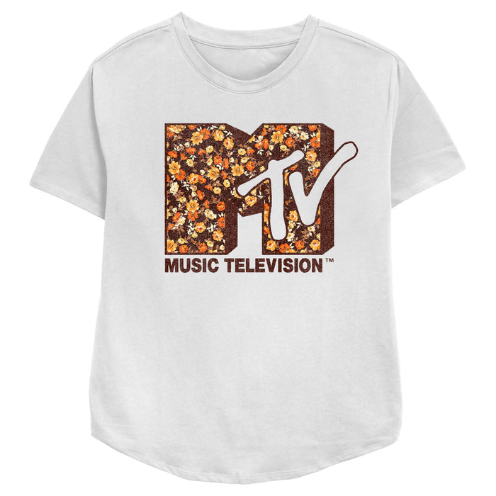 fifth sun Women's MTV Floral Fall Logo T-Shirt
