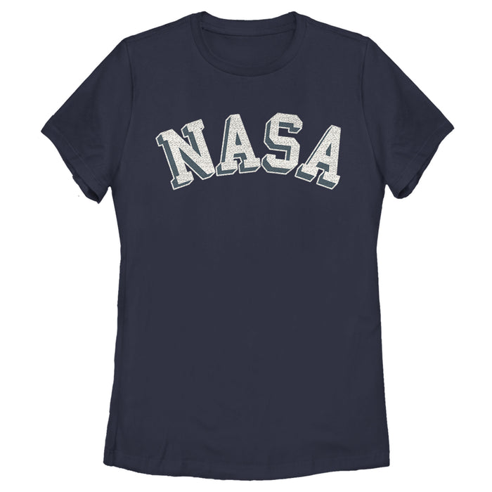 fifth sun Women's NASA Curved 3D Bold Logo T-Shirt