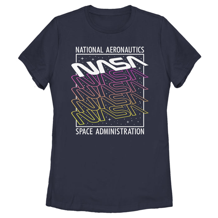 fifth sun Women's NASA Logo Starry Repeat T-Shirt