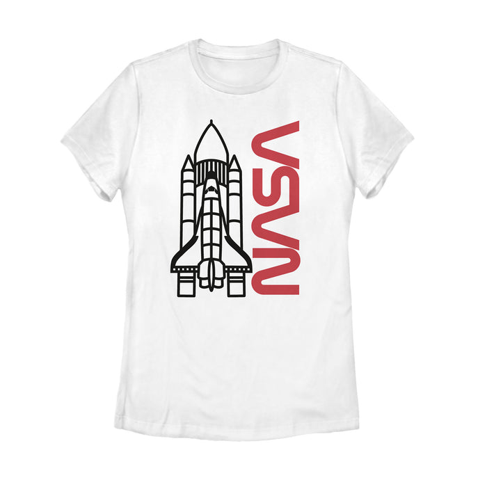 fifth sun Women's NASA Sleek Rocket Launch T-Shirt
