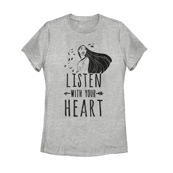 fifth sun Women's Pocahontas Listen Heart T-Shirt