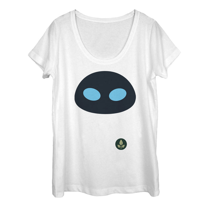 fifth sun Women's Wall-E EVE Face Scoop Neck