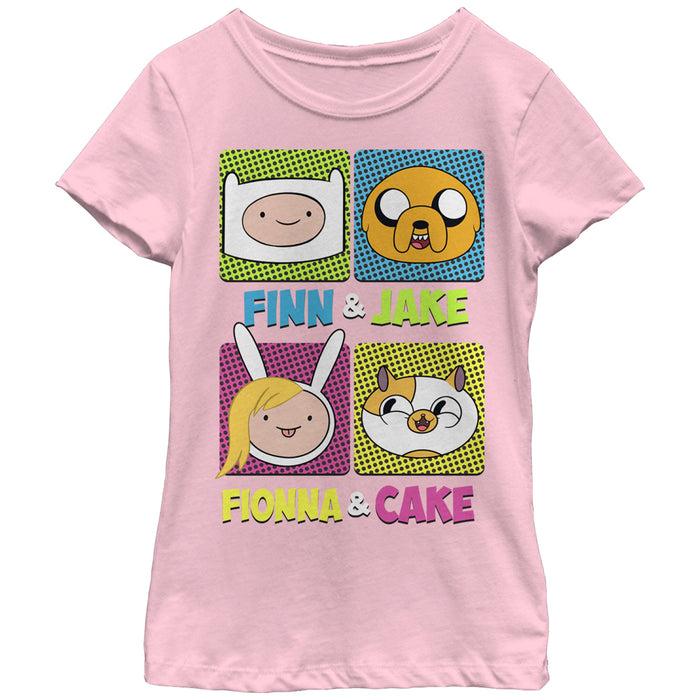 fifth sun Girl's Adventure Time Finn Jake Fionna Cake T-Shirt