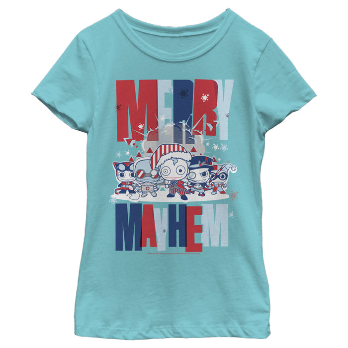 fifth sun Girl's Batman Christmas Merry Mayhem T-Shirt