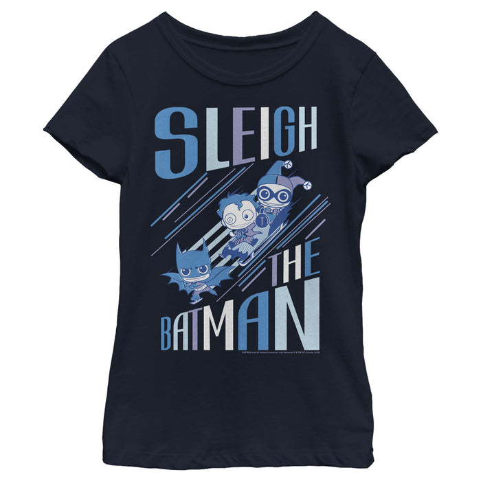 fifth sun Girl's Batman Christmas Sleigh the Hero T-Shirt