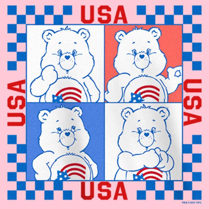 Fifth Sun Girl's Care Bears America Cares Bear Patriotic Portraits T-Shirt