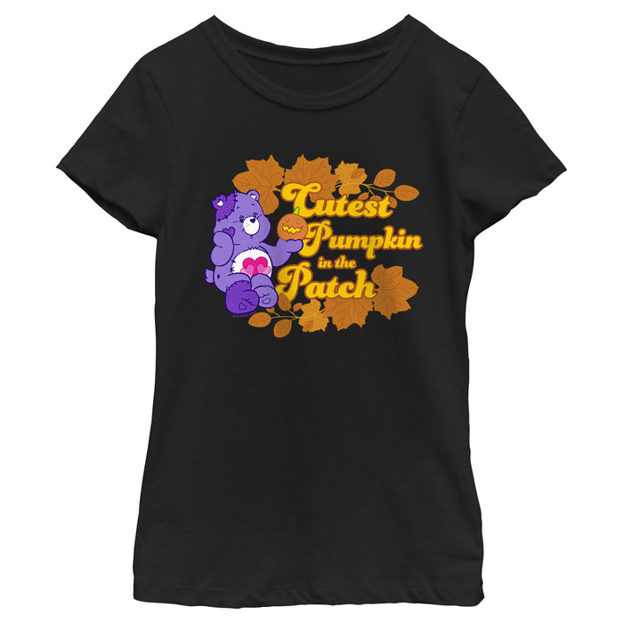 fifth sun Girl's Care Bears Halloween Harmony Bear Cutest Pumpkin in the Patch T-Shirt